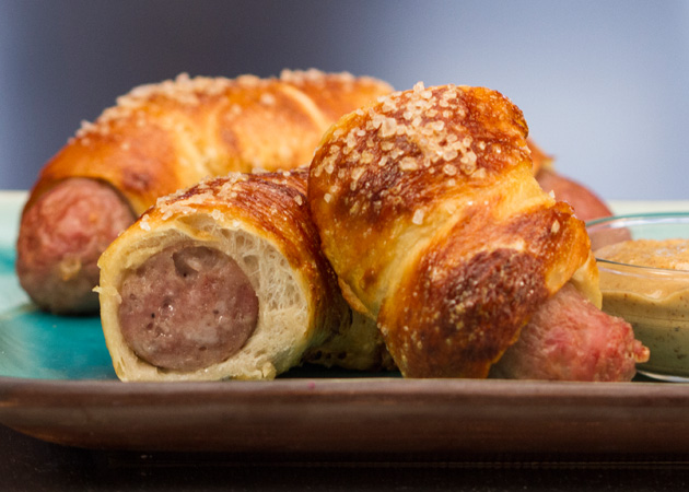 Pretzel Wrapped Bratwurst