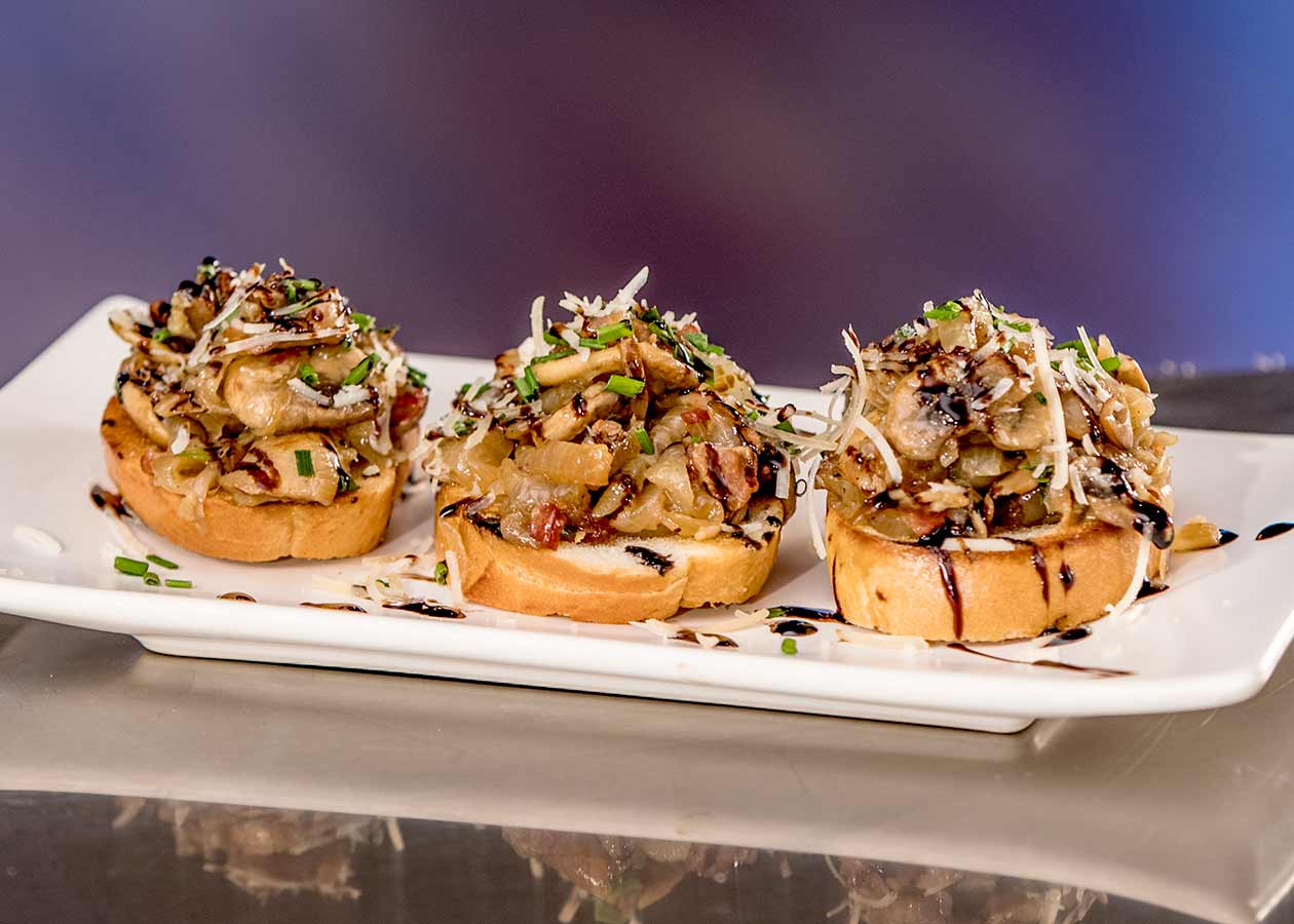 Caramelized Onion Mushroom Crostini