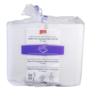 Medium Hinged Foam Containers | Packaged