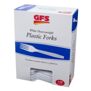 White Plastic Forks | Packaged