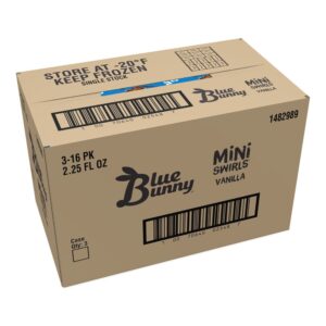 Blue Bunny Vanilla Mini Swirls 3-16ct | Corrugated Box